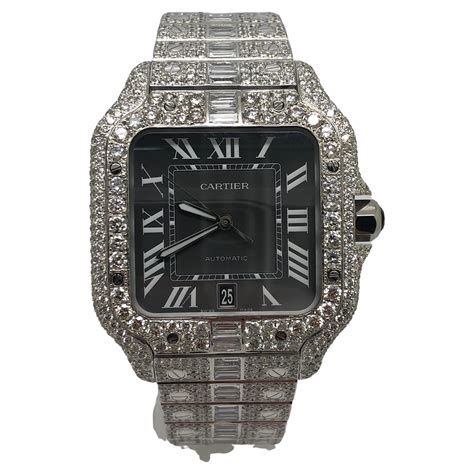 cartier santos diamond iced